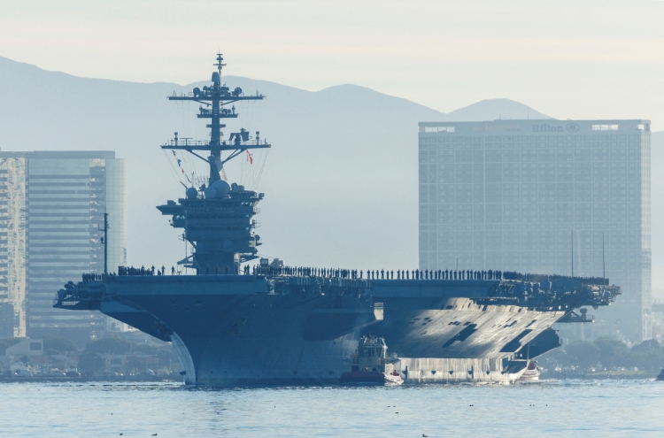 US aircraft carrier operates near Korean Peninsula as joint preliminary drills kick off