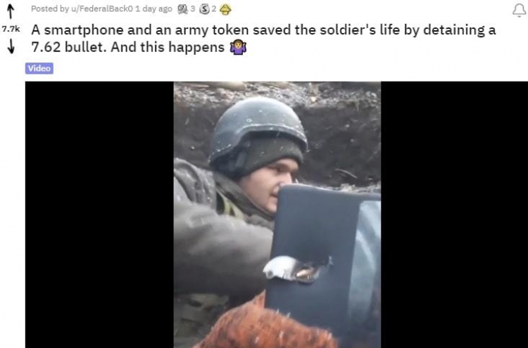 Video showing Ukrainian soldier "saved by" Samsung Galaxy smartphone goes viral