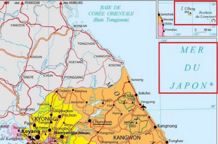 Dokdo not marked on maps provided by embassies in S. Korea