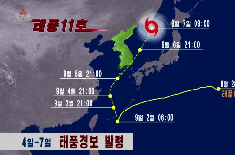 N. Korea on alert for powerful Typhoon Hinnamnor