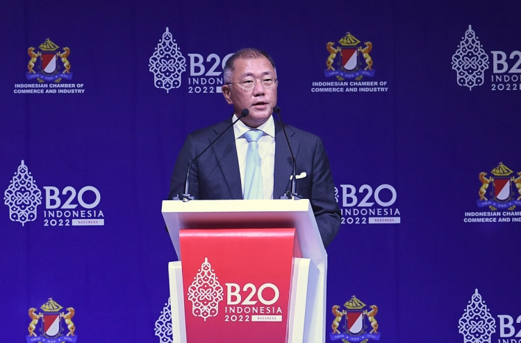 Hyundai Motor chief urges bold action on climate change, energy poverty at B-20