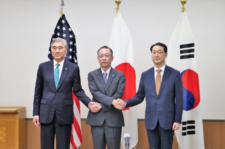 Top nuclear envoys of S. Korea, U.S., Japan denounce N. Korea's latest missile test