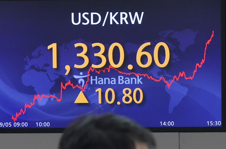 Seoul shares end lower on profit taking; won sharply down