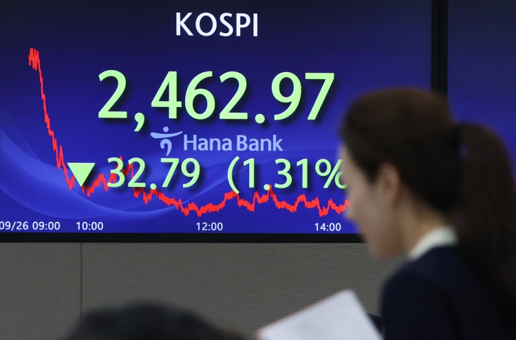 Seoul shares tumble to 5-month low; won falls to yearly low