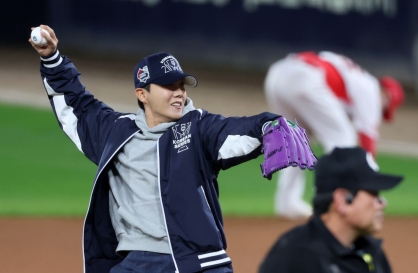 BTS member J-Hope throws out ceremonial pitch in Korean Series