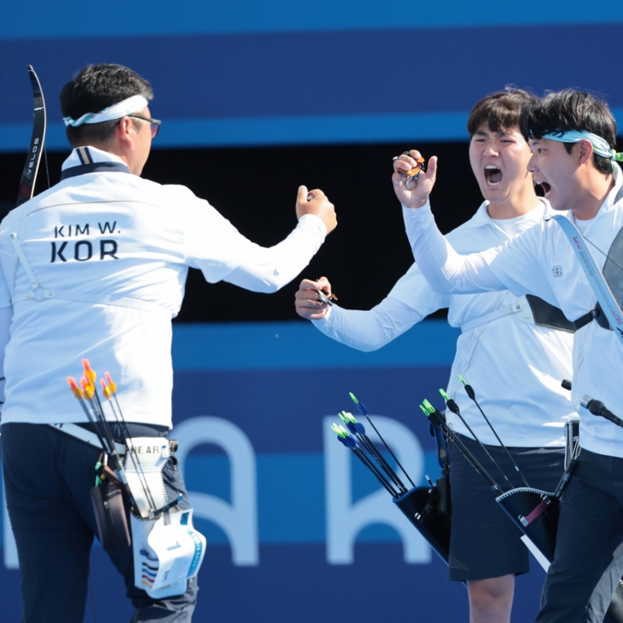S. Korea wins 3rd straight gold in men's archery team event