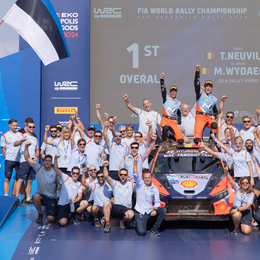 [Photo News] Hyundai sweeps podium at acropolis rally