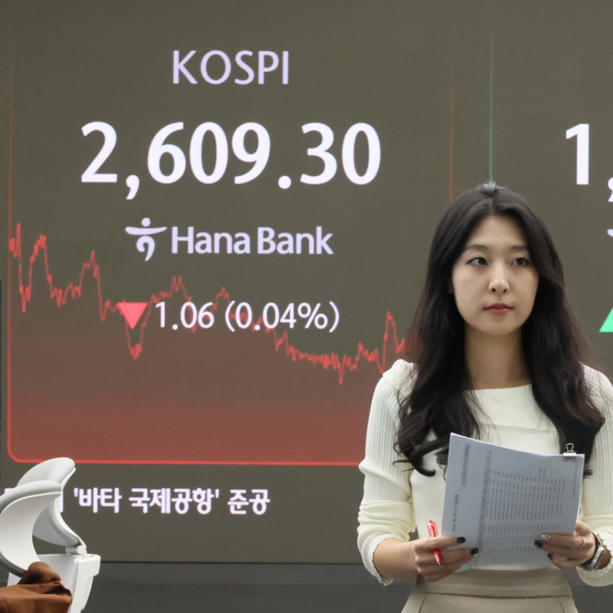 Seoul shares close tad lower on foreign selling