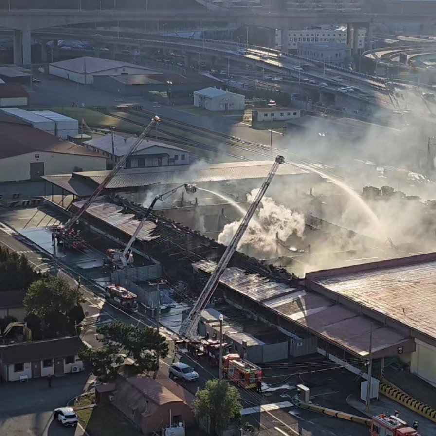 Fire at USFK warehouse in Busan under control, no casualties