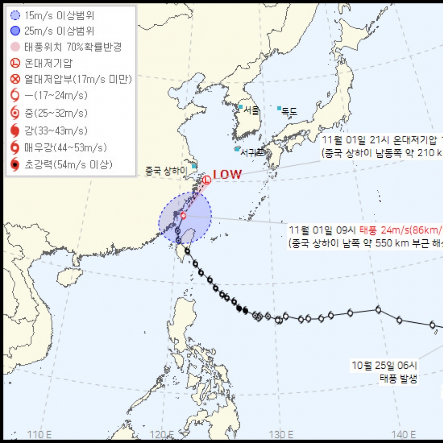 No typhoons recorded in S. Korea for the first time in 7 years