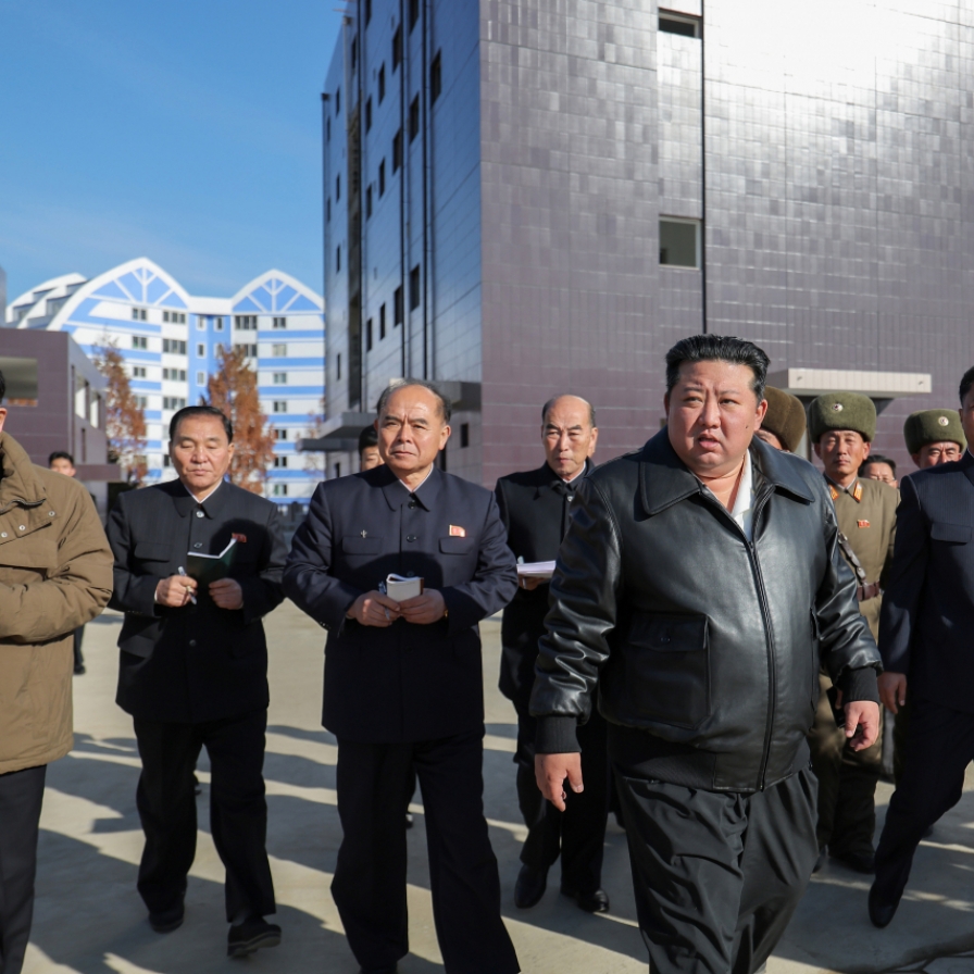 N. Korea's Kim inspects regional factory construction site, urges successful completion