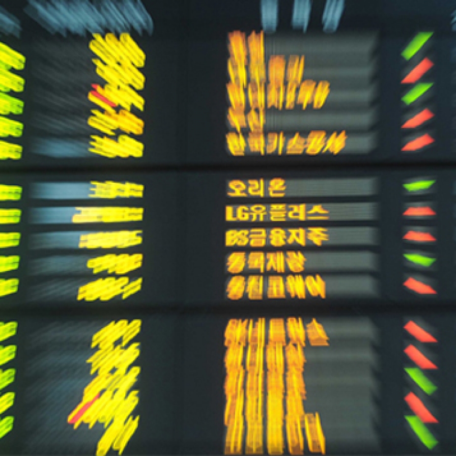 Korean shares down in late morning trade