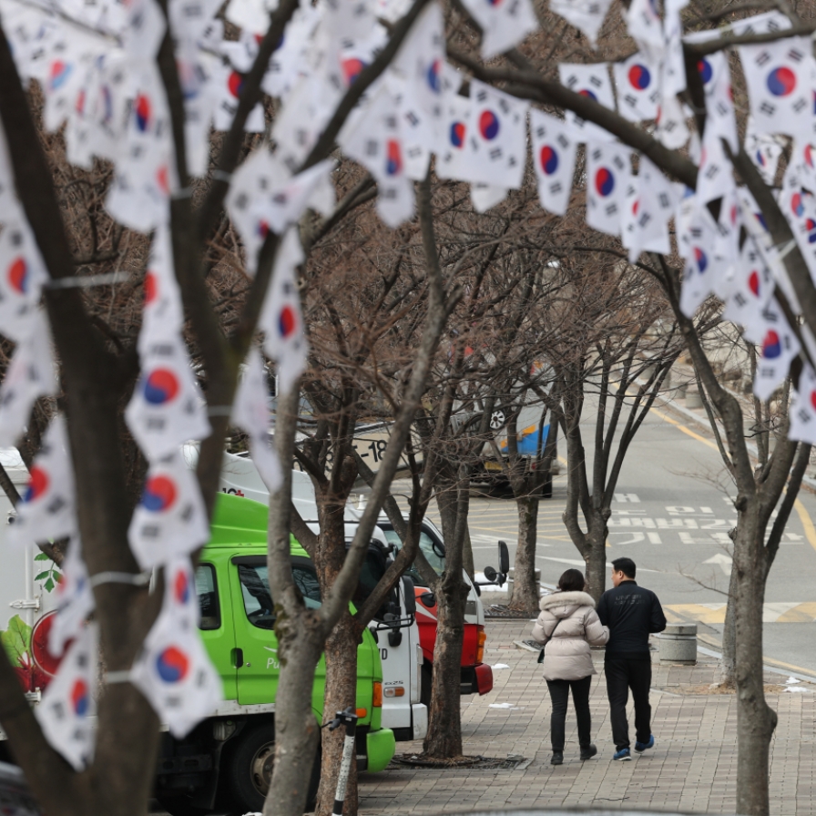 [Photo News] Taegeukgi adorns trees in honor of patriotic figures