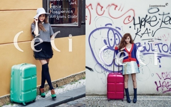 Jessica shows off cute traveler’s look