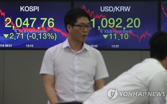 Seoul shares fall on reduced foreign buys, weak Chinese markets