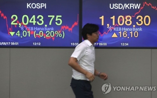 Seoul stocks down on U.S. rate hike woes