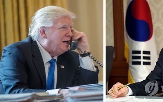 [Urgent] Hwang, Trump hold phone talks over NK provocation