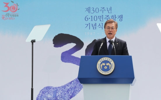 President Moon vows not to let democracy falter again