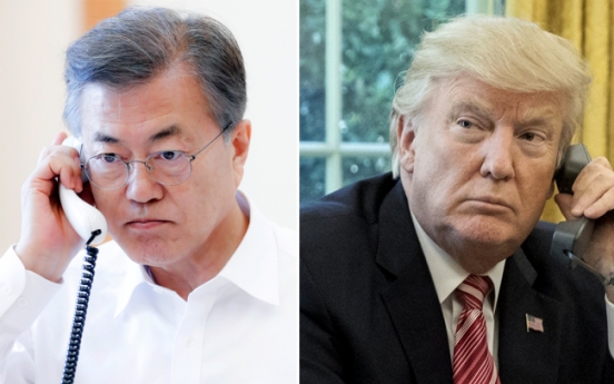 Moon, Trump seek close cooperation ahead of talks with NK