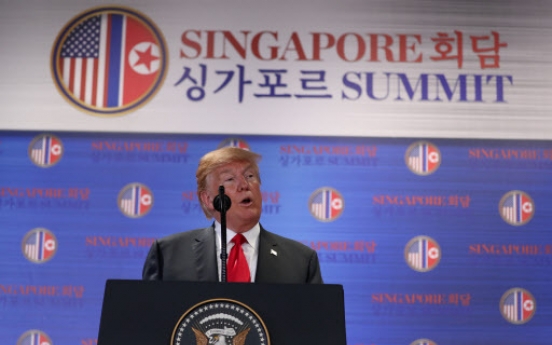 [US-NK Summit] Trump hails Kim Jong-un for taking ‘bold’ step