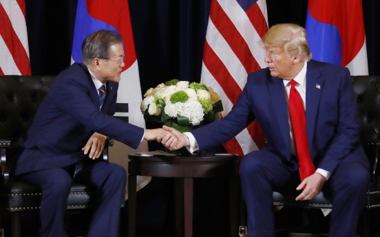 Moon, Trump reaffirm NK denuclearization resolve