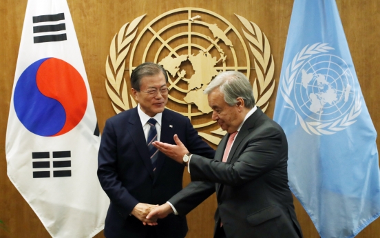 Moon seeks wider cooperation for peace, environment