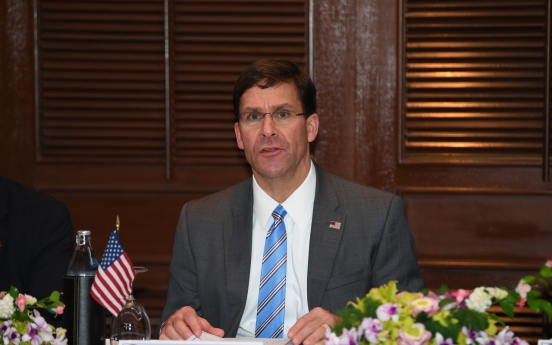 Esper: Unaware of any plans to withdraw troops from S. Korea