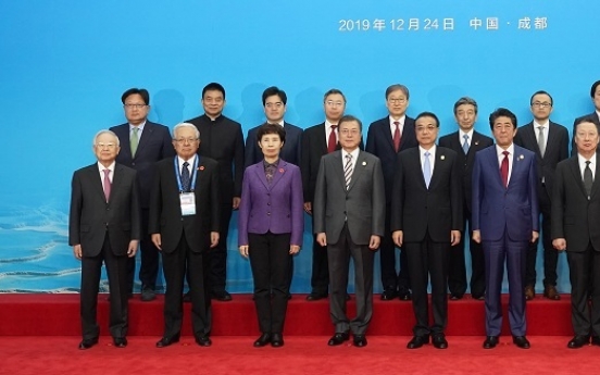 Business leaders of Korea, Japan, China call for free trade, economic integration