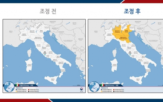 S. Korea raises travel advisory for northern Italy