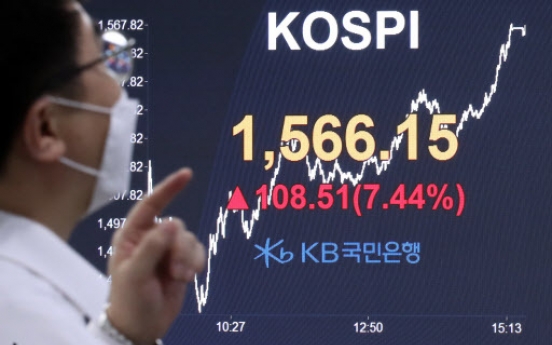 Seoul stocks rebound 7% on currency swap deal with US