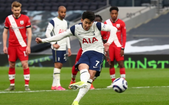 Son Heung-min's career-high 15th goal results in Tottenham's 2-1 victory over Southampton