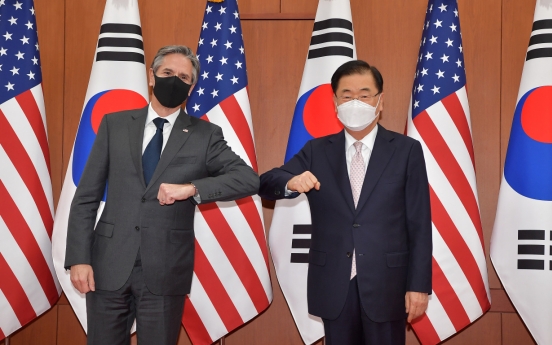 Top diplomats of S. Korea, US reaffirm peninsula denuke goal, cooperation on vaccines, Myanmar