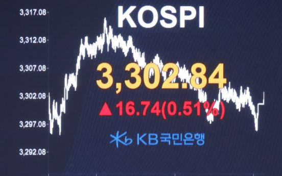 Kospi hits 3,300 points on US infrastructure plan