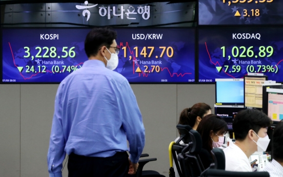 Seoul stocks open lower amid virus resurgence