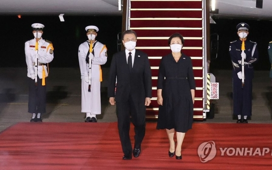 Moon back in Seoul with war remains from US