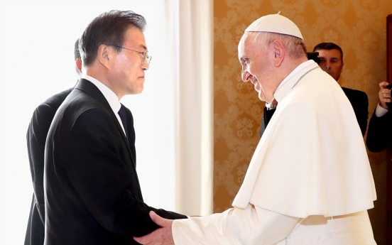 Moon set to meet Pope Francis at Vatican