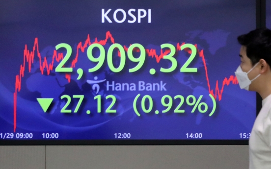 Seoul stocks down for 5th day amid virus woes