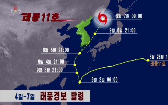 N. Korea on alert for powerful Typhoon Hinnamnor