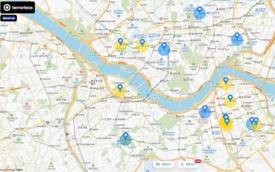 Online stabbing threat map, notification service surfaces