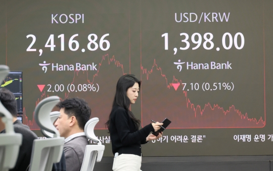 Seoul shares end nearly flat amid bargain hunting