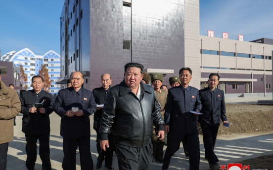 N. Korea's Kim inspects regional factory construction site, urges successful completion