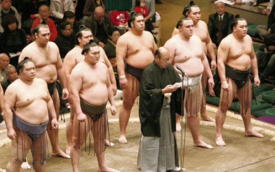 The opening of a new year sumo tournament in Tokyo