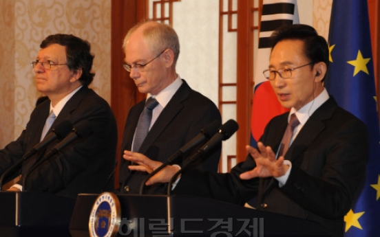Korea, EU heads hail FTA benefits