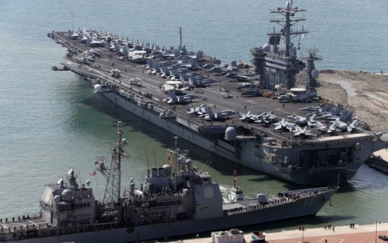U.S. aircraft carrier Nimitz off Korea for drill