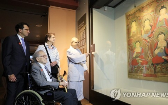 Stolen Buddhist painting exhibited to public after discovery in US