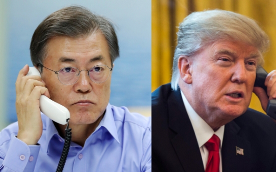 Moon, Trump agree to build up missile deterrence, bring N. Korea back to dialogue