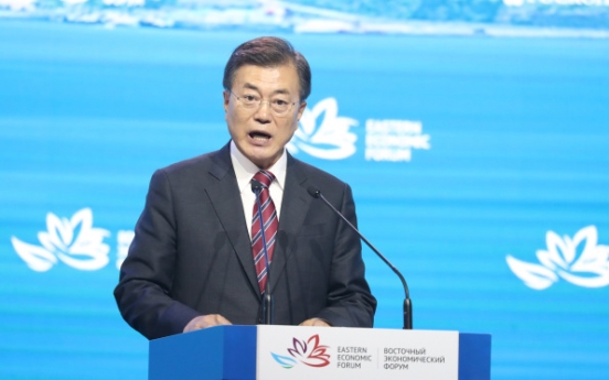 Moon proposes expanding economic cooperation with Russia, building Northeast Asian energy links