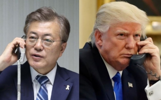Moon, Trump discuss views on 'various responses'  by NK
