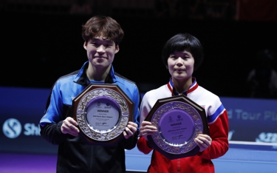 Unified Korean team wins mixed doubles ping pong title