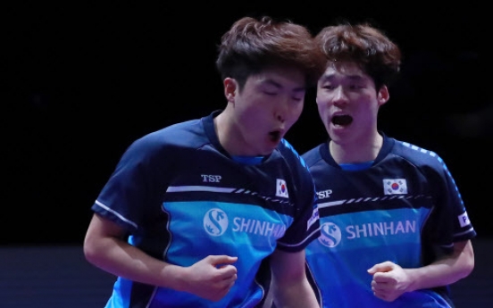 S. Korean men's doubles ping pong team wins int'l title at home